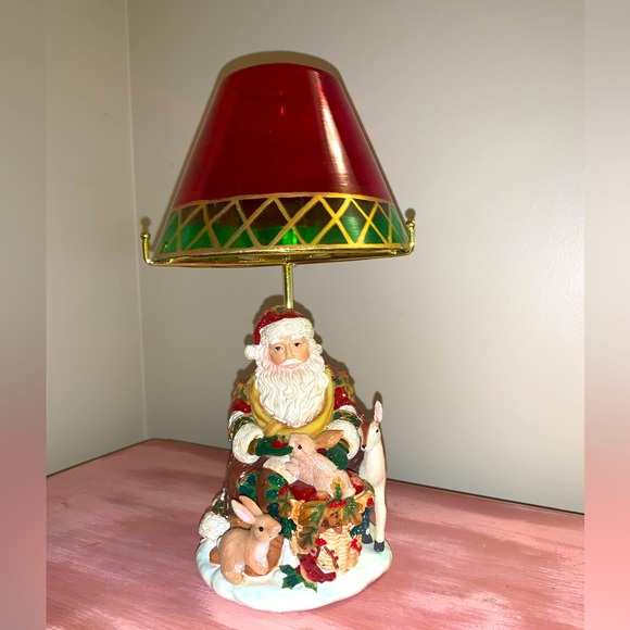 Fitz & Floyd Holiday Solstice Santa Votive Candle Holder Bunnies Christmas RARE - Picture 1 of 9